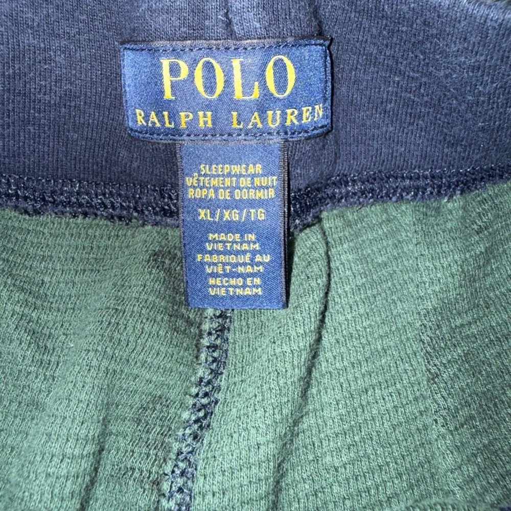 Polo Ralph Lauren Sleepwear Set XL Camo‎ Blue Green Thermal Waffle Knit 2pc